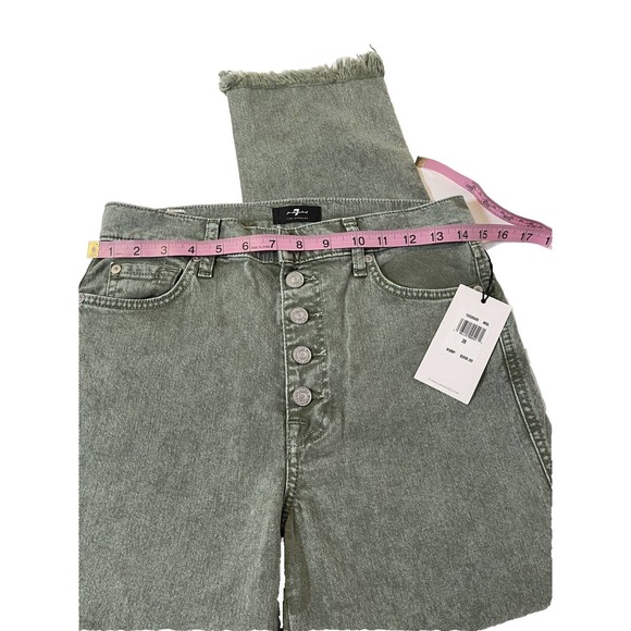 7 For All Mankind High Waist Cropped Straight Jeans. Size 28. NWT. MSRP $208. - Picture 10 of 13
